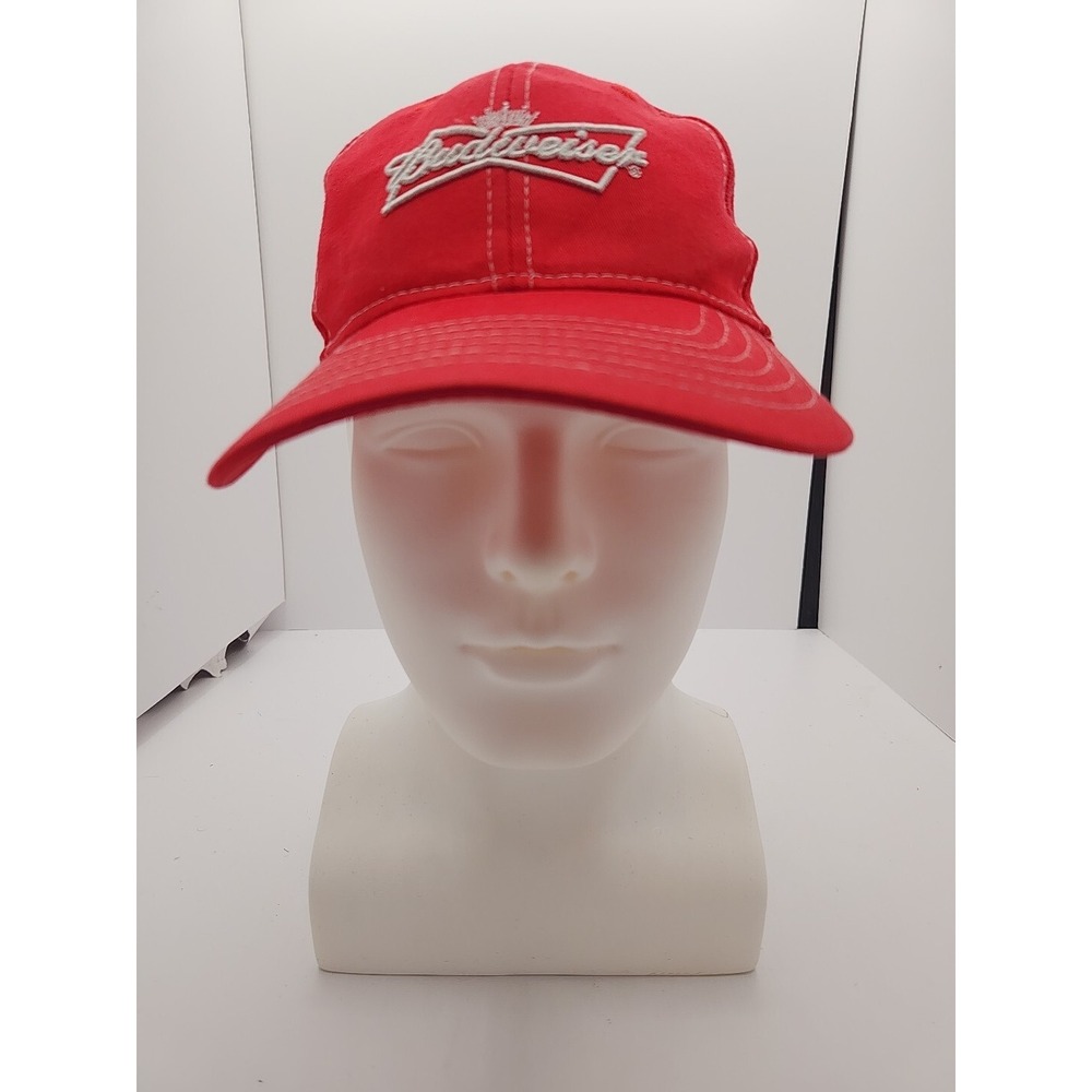 Budweiser Anheuser-Busch Adjustable Hat Cap Beer Baseball Unisex Red